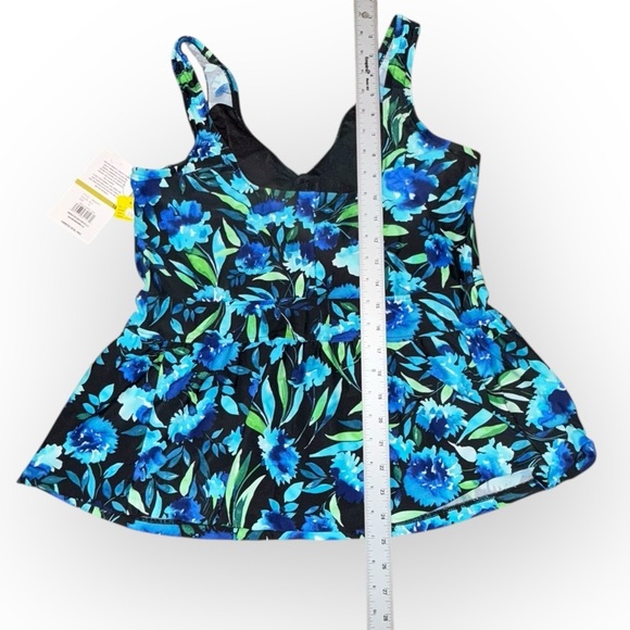NWT Maxine of Hollywood Women's Over The Shoulder Empire Tankini Swimsuit Top 14 - Picture 12 of 13